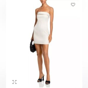 FRENCH CONNECTION Strapless Satin White Dress